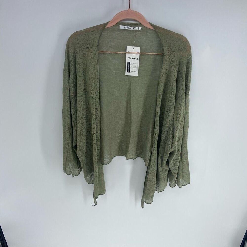 Measeor Women's Olive Green Open Front Cardigan Sweater NWT 4XL